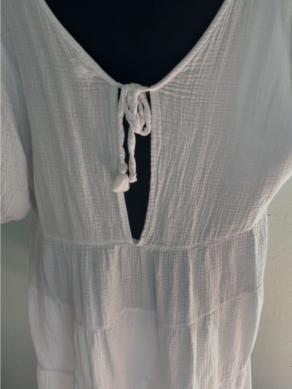 Aerie White Gauze Babydoll Mini Dress | XXL | Boho Cottagecore - Picture 4 of 4